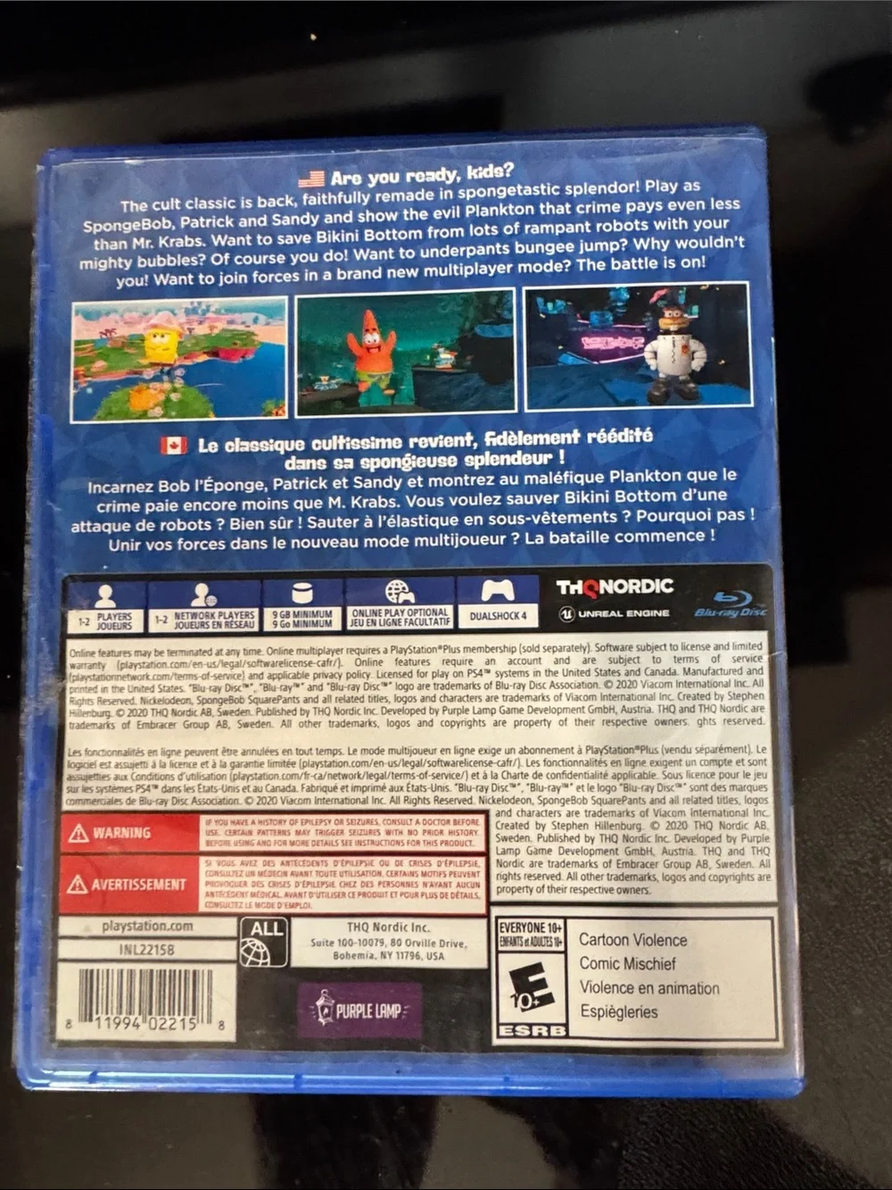 SpongeBob SquarePants: Battle for Bikini Bottom - Rehydrated (PS4) - Blue